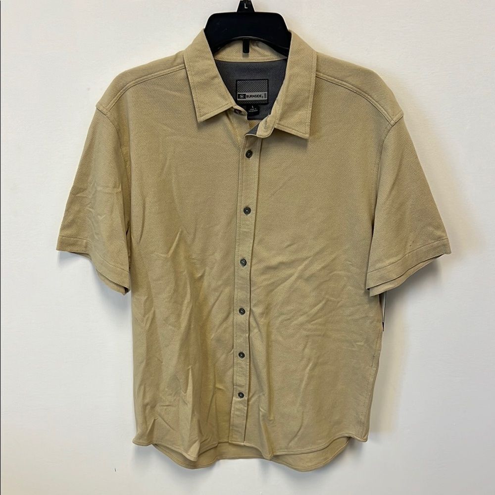 Burnside Men's Beige Short Sleeve Shirt size L